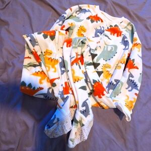 Carter's fleece footed onesie with dinosaur scales detail size 6